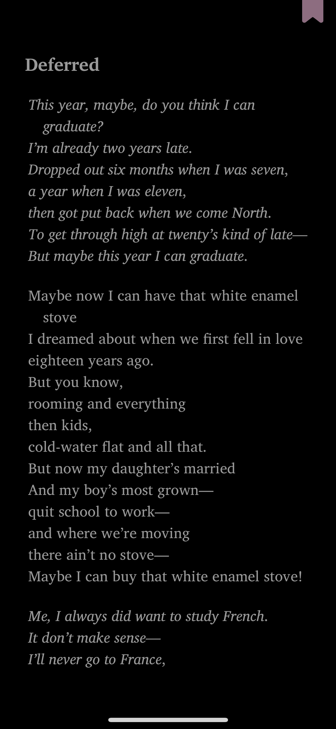 Deferred Poem Page 1