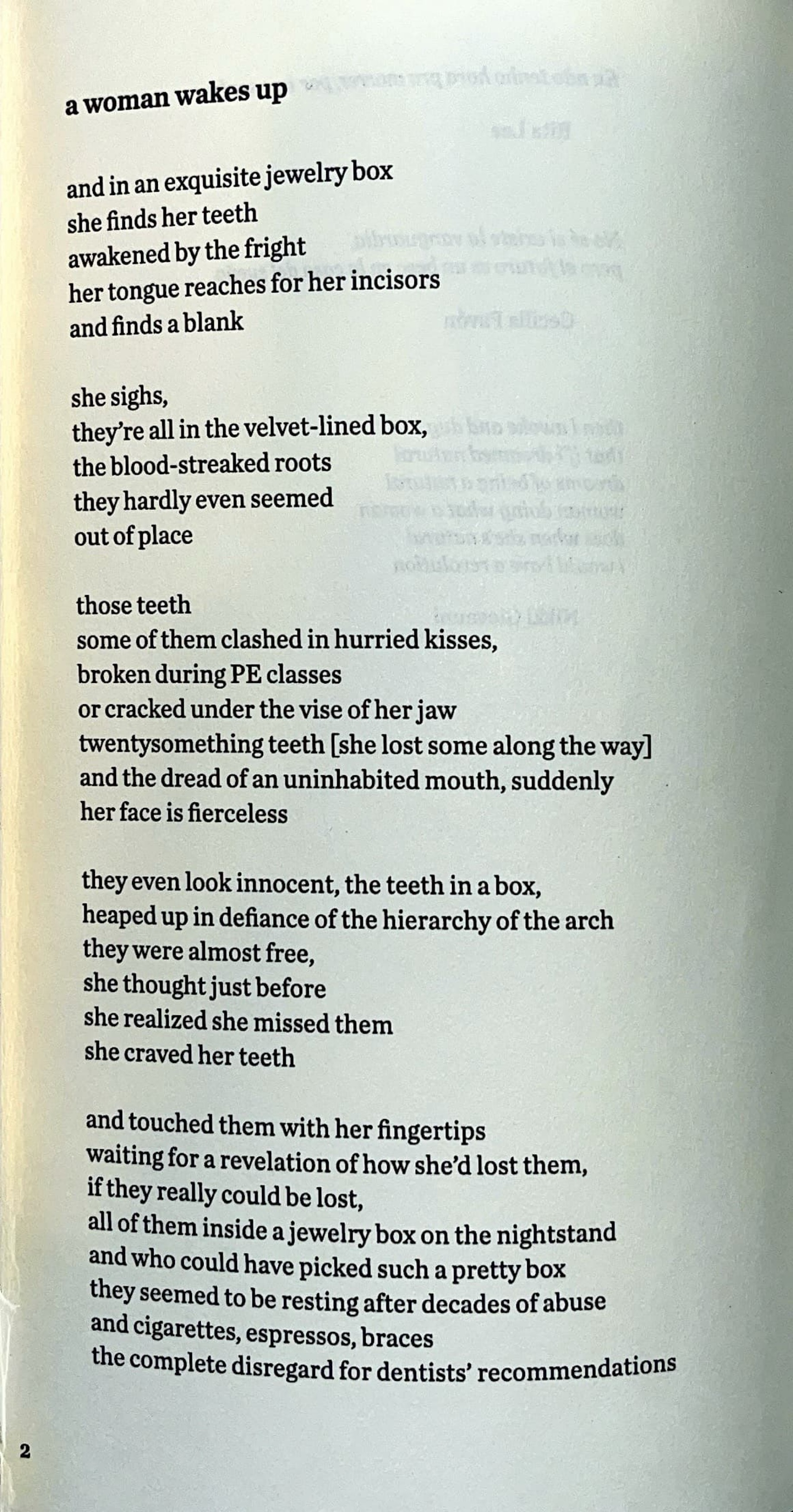 Teeth Poem Page 1 (English)
